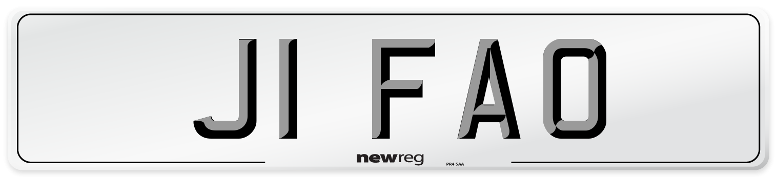 J1 FAO Number Plate from New Reg